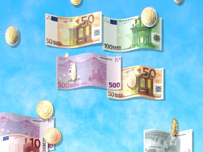 EuroSaver - Euro bills and coins move over your desktop.